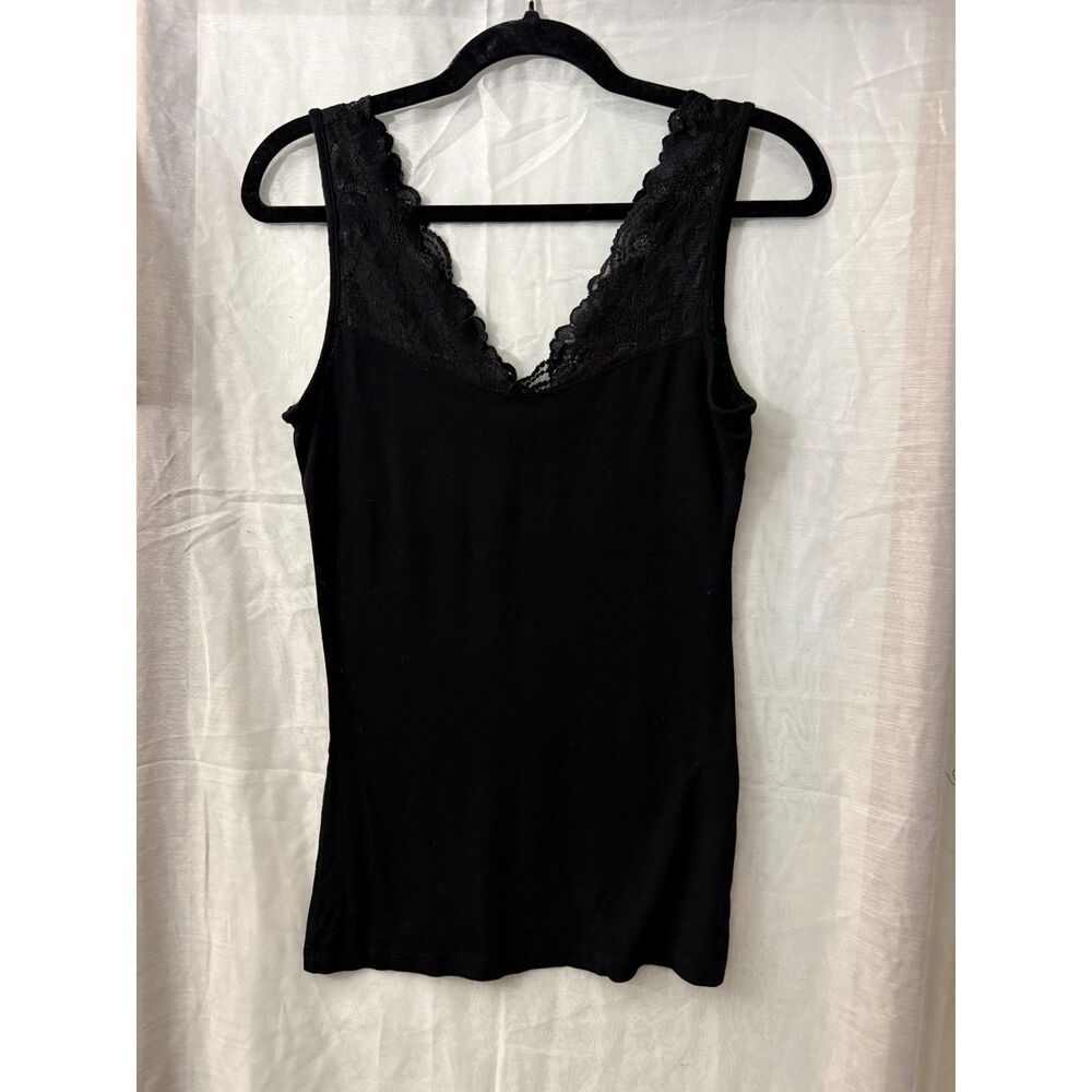 Anna Field Black Lace Trim Tank Top